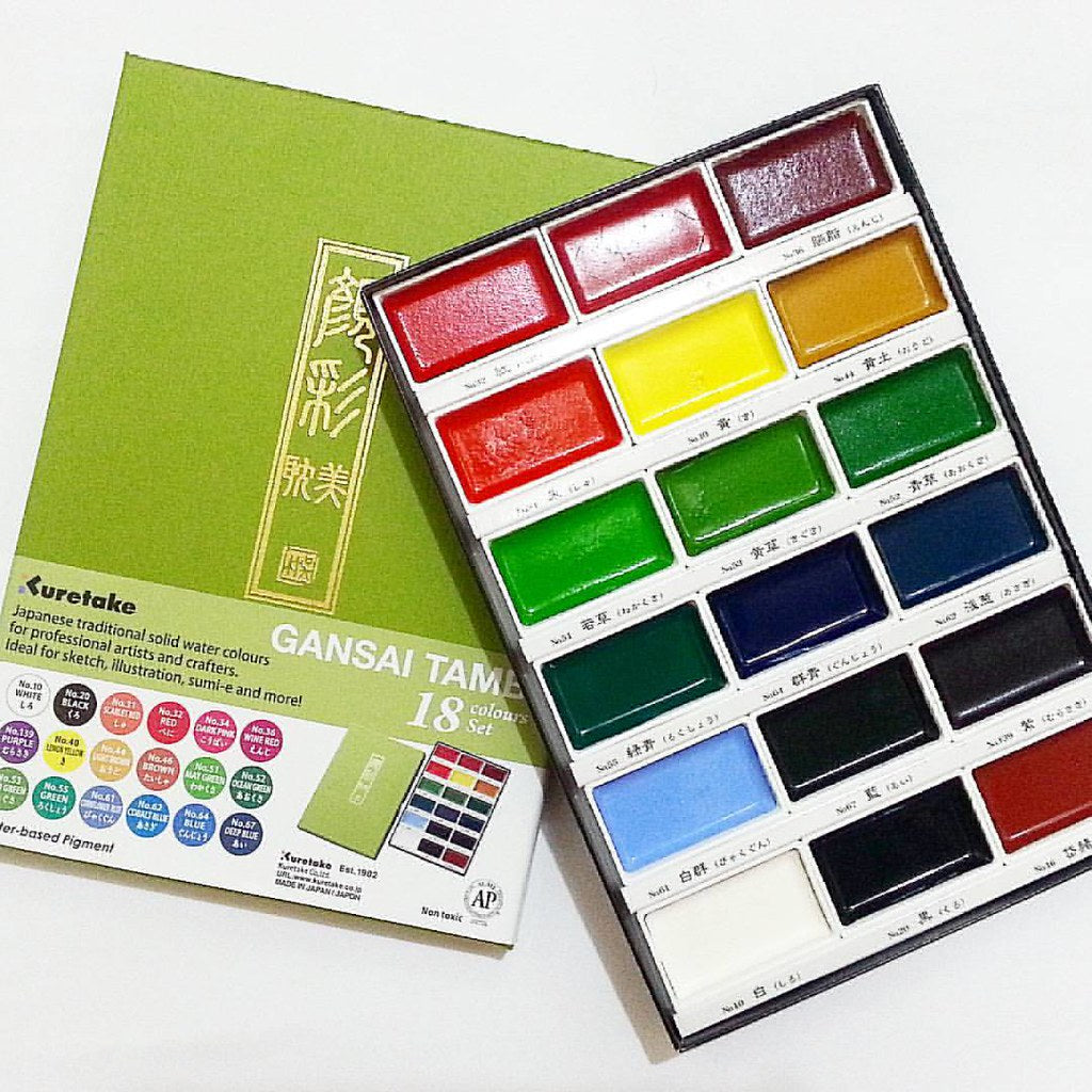 Kuretake Gansai Tambi Watercolor - 18 Color Set